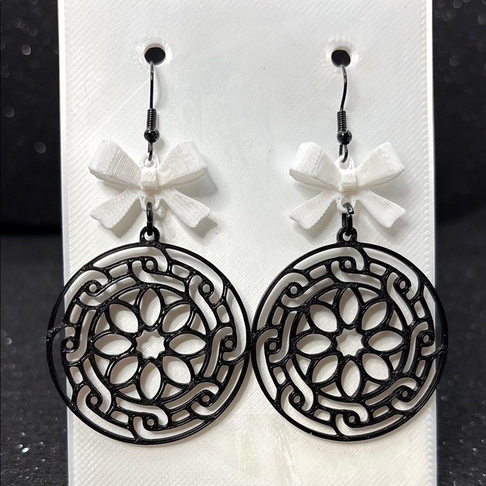 Black and White Dangle Earrings